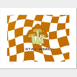 Retro Mushroom Stay Weird Posters and Art